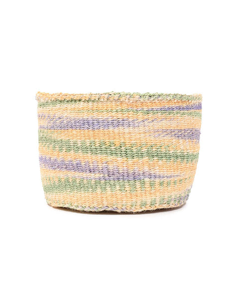 The Basket Room Zaidi: Lavender, Green & Yellow Tie-Dye Woven Storage Basket: S / Purple / Tie-Dye