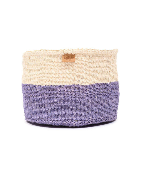 The Basket Room Jadala: Lavender Colour Block Woven Basket: S / Purple / Colour Block