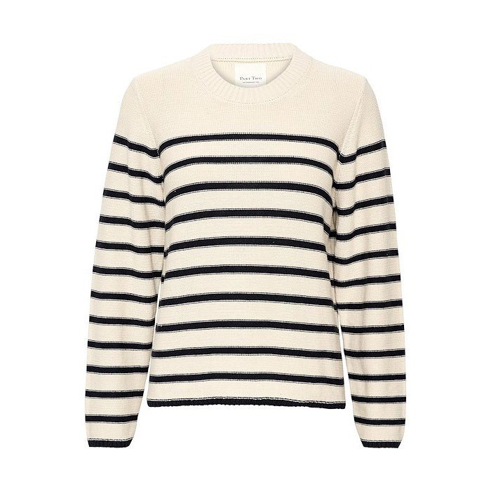 Part Two Carolyn Organic Cotton Knitted Pullover | Dark Navy Stripe