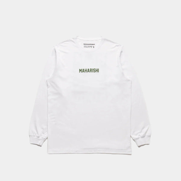 Maharishi Woodblock Dragon Ls T-shirt - White