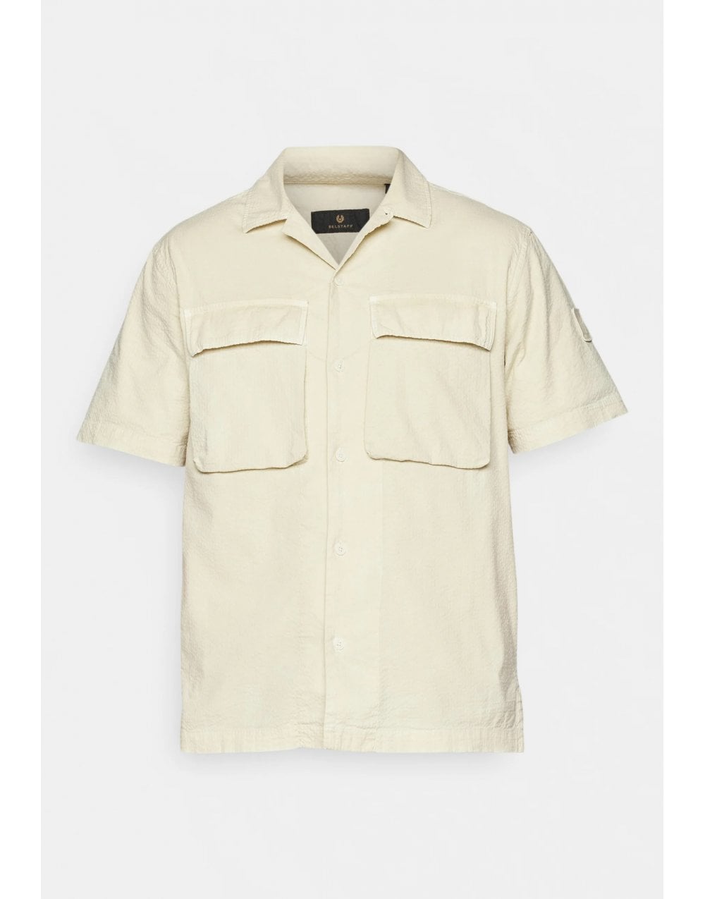 Belstaff Caster Short Sleeve Seersucker Shirt Col: Shell White