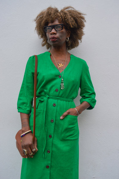 Lowie Emerald Button Through Dress