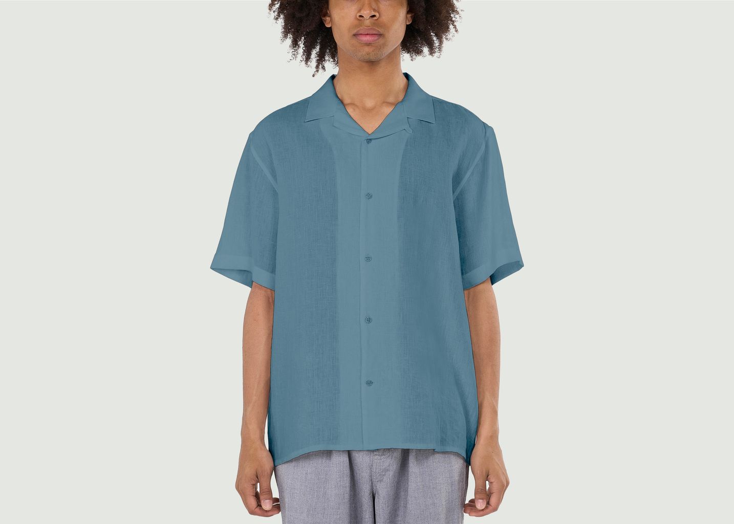Knowledge Cotton Apparel  Linen Short Sleeve Shirt