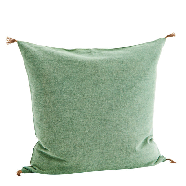 Madam Stoltz Washed Cotton Cushion Cover - Moss Green