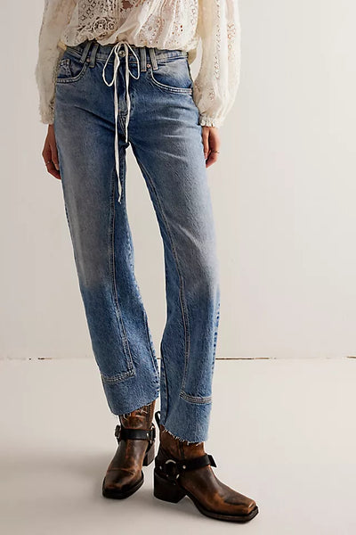 Free People We The Free Risk Taker Mid-rise Jeans - Mantra