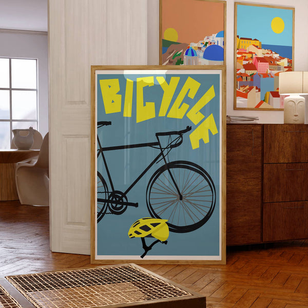 Natalie Cass Art Bicycle Print By - A3