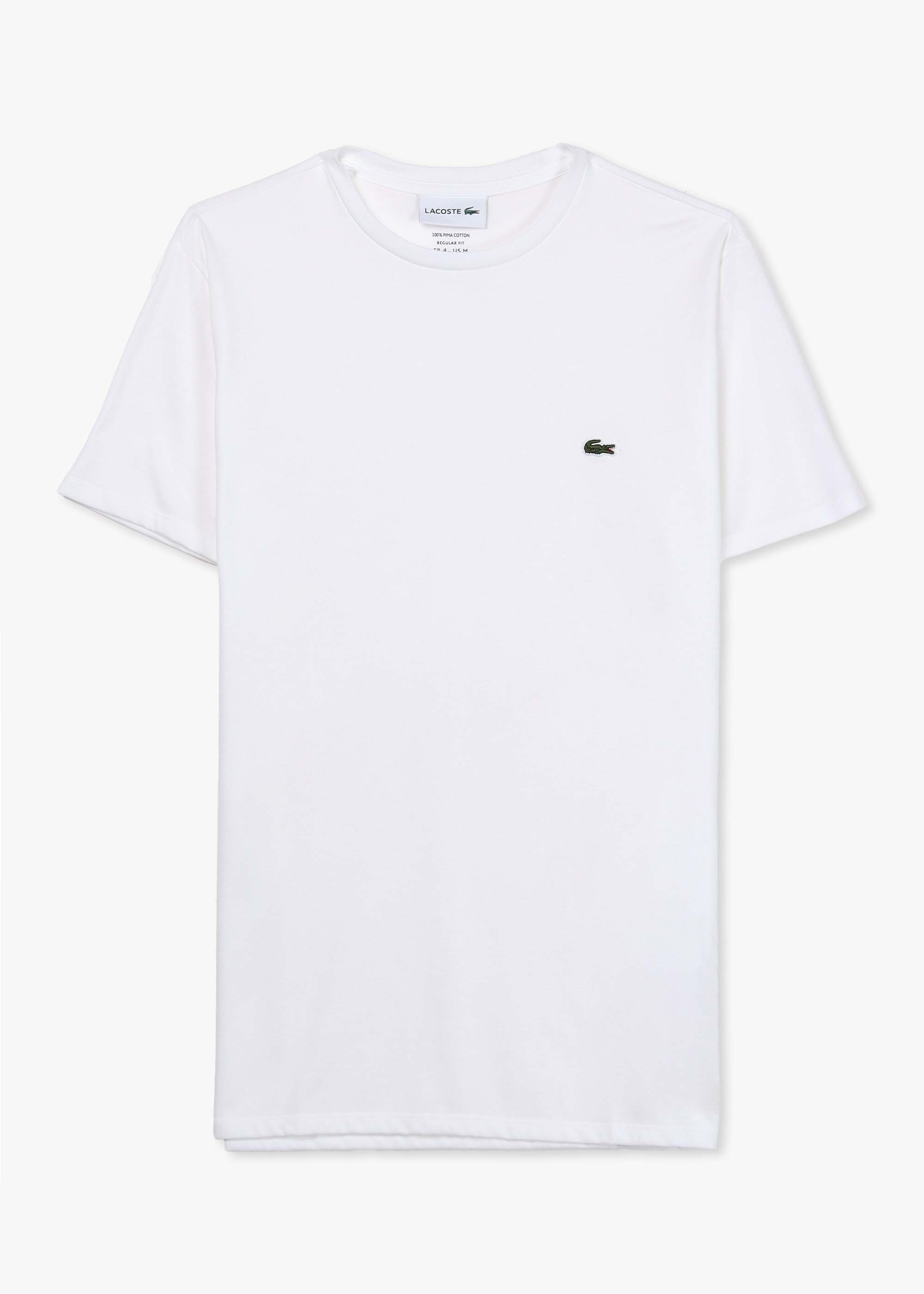Lacoste Mens Pima Cotton Jersey T-shirt In White