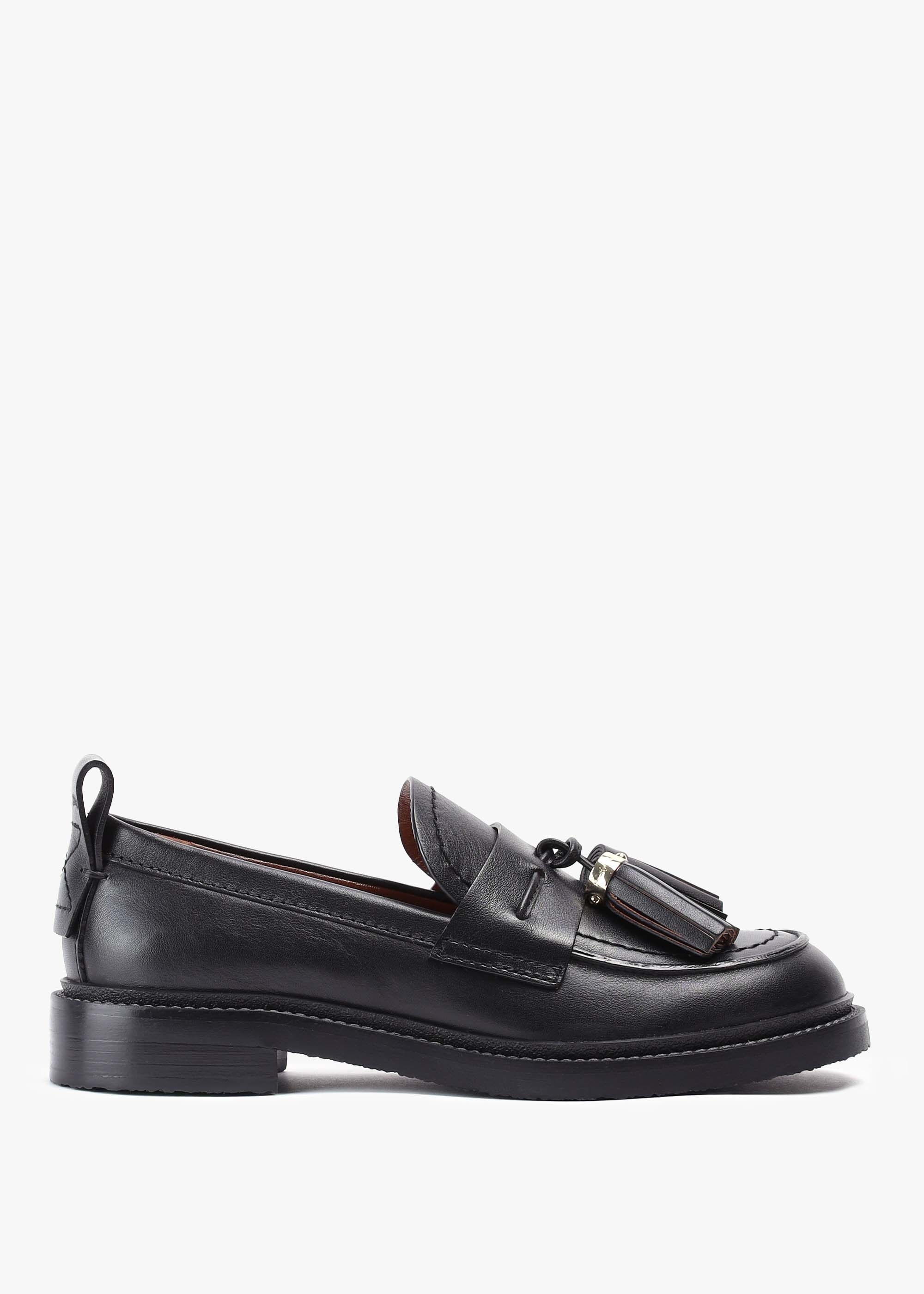 See by Chloe Womens Skyie Leather Flats In Black