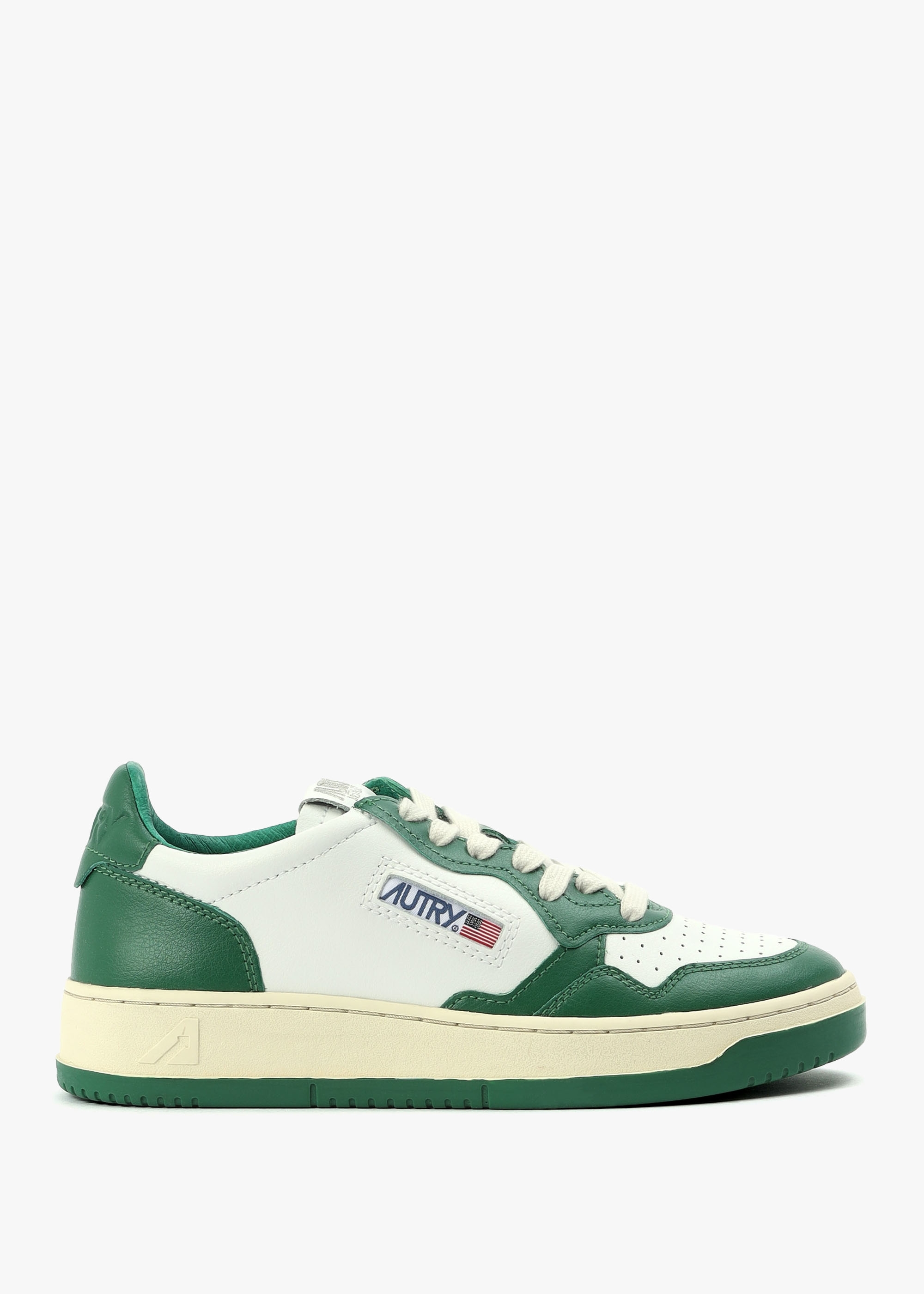 Autry Womens Medalist Low Leather Trainers In All Green