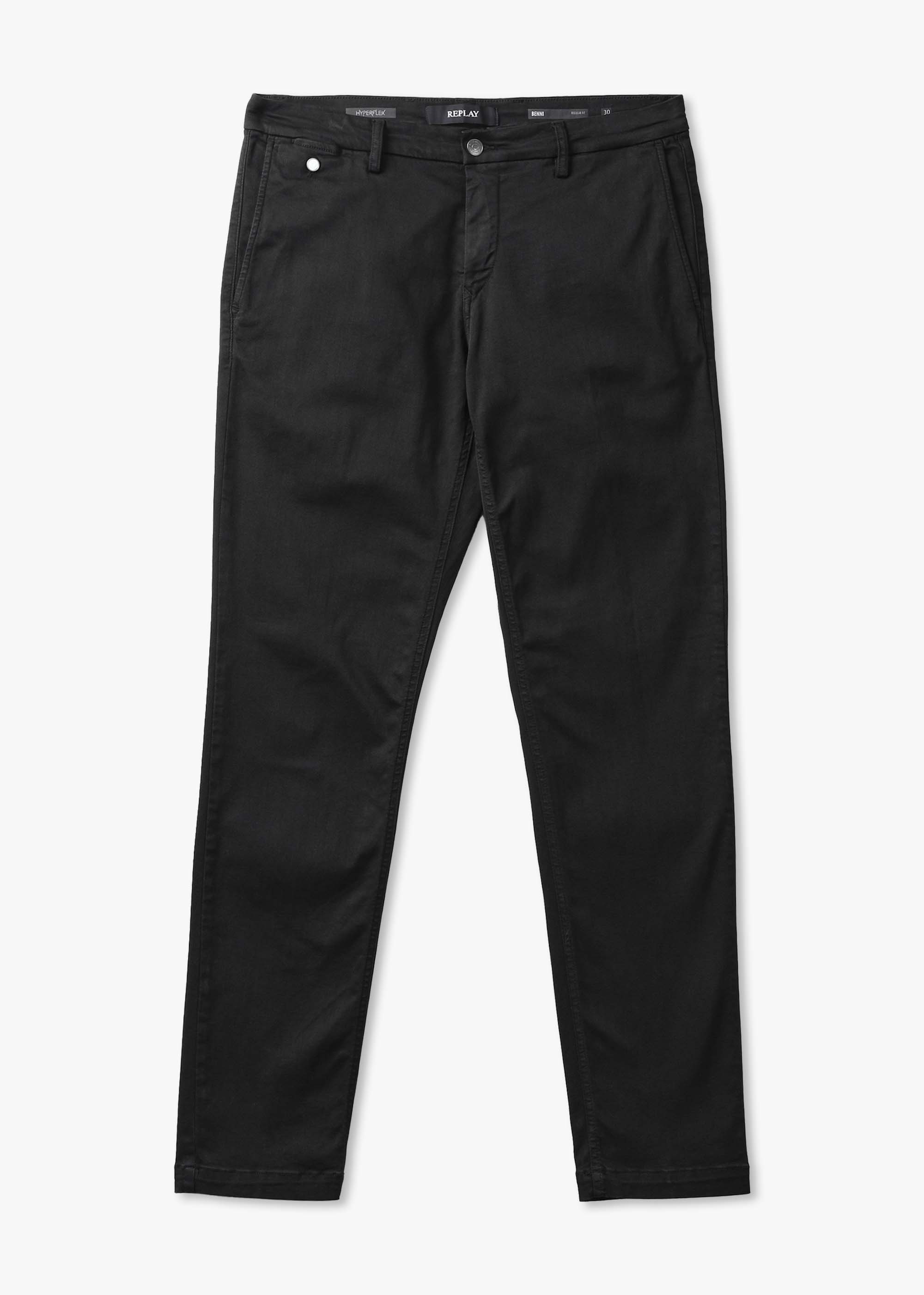 Replay Mens Benni Chino Hyperflex X-lite Trousers In Black