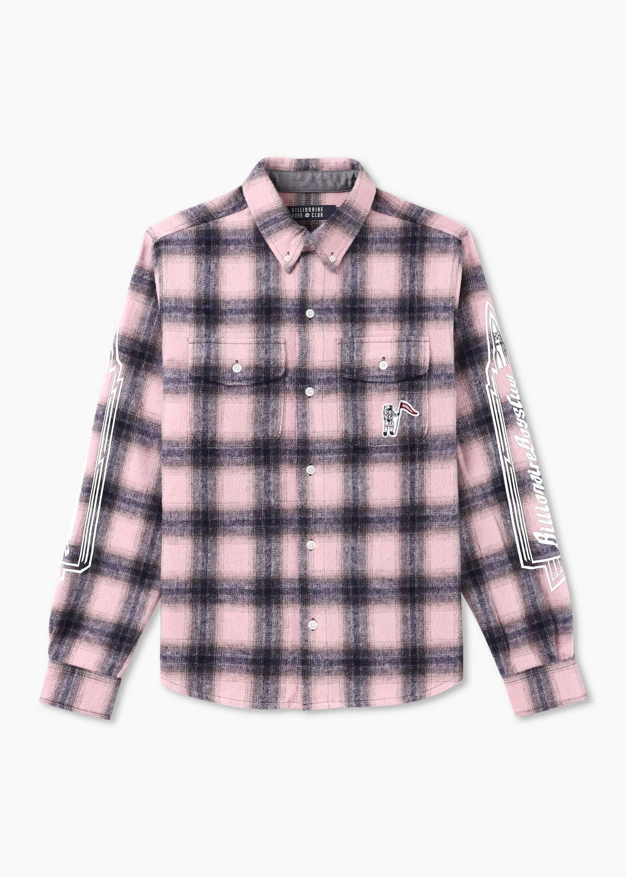 Billionaire Boys Club Mens Check Long Sleeve Shirt In Pink Check