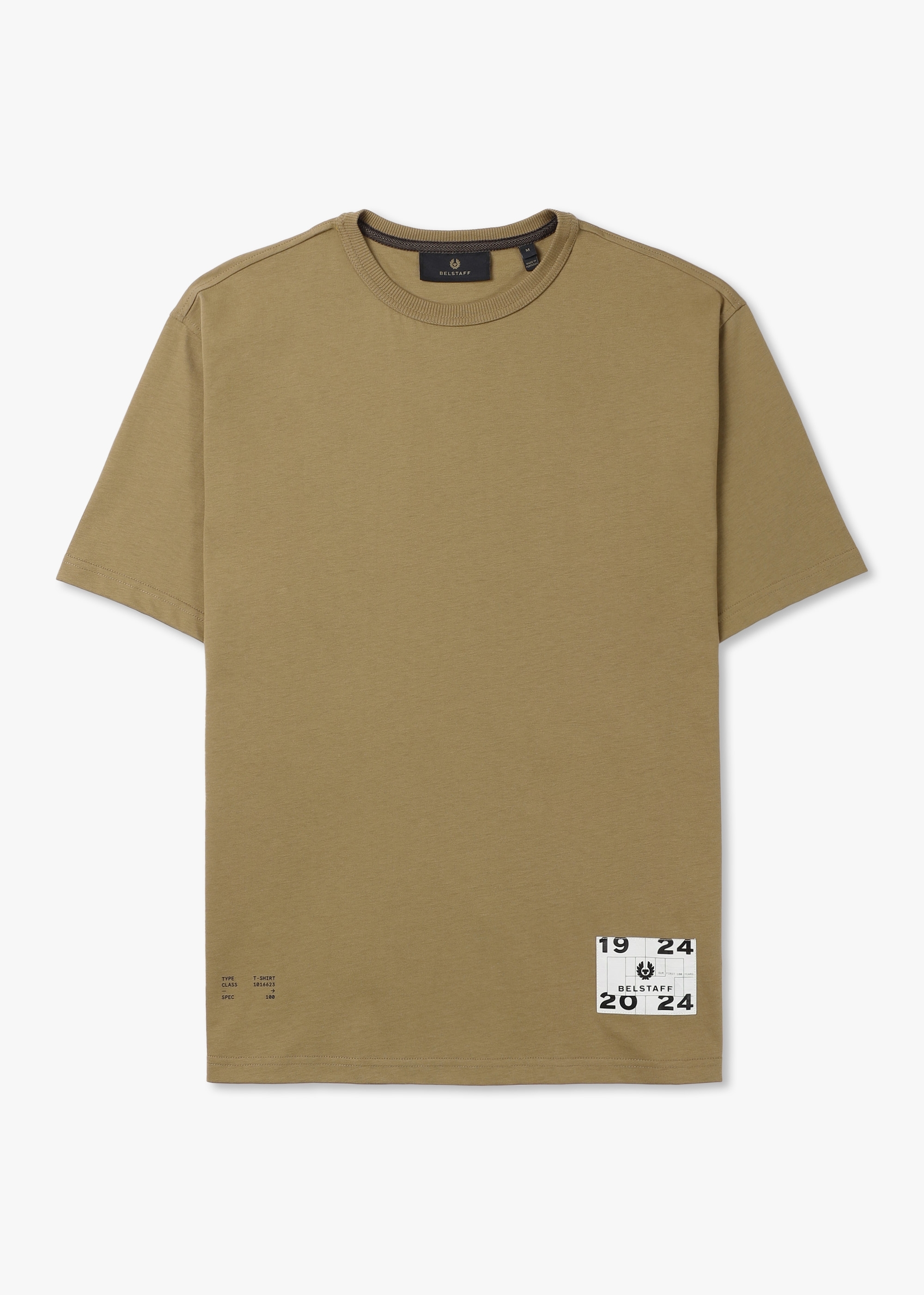 Belstaff Mens Centenary Applique Label T Shirt In British Khaki