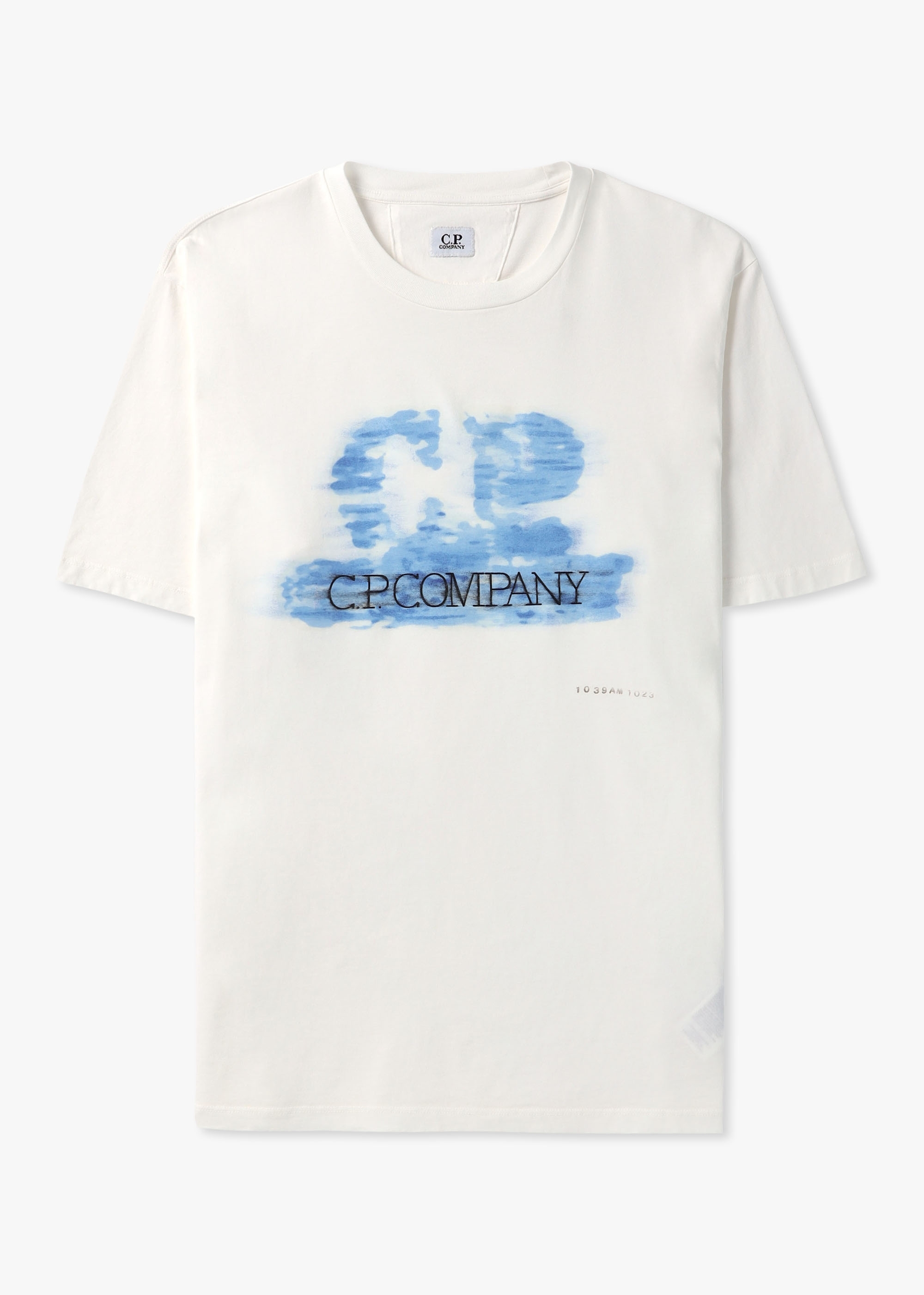 C.P. Company Mens 24/1 Jersey Artisanal Logo T-shirt In Guaze White