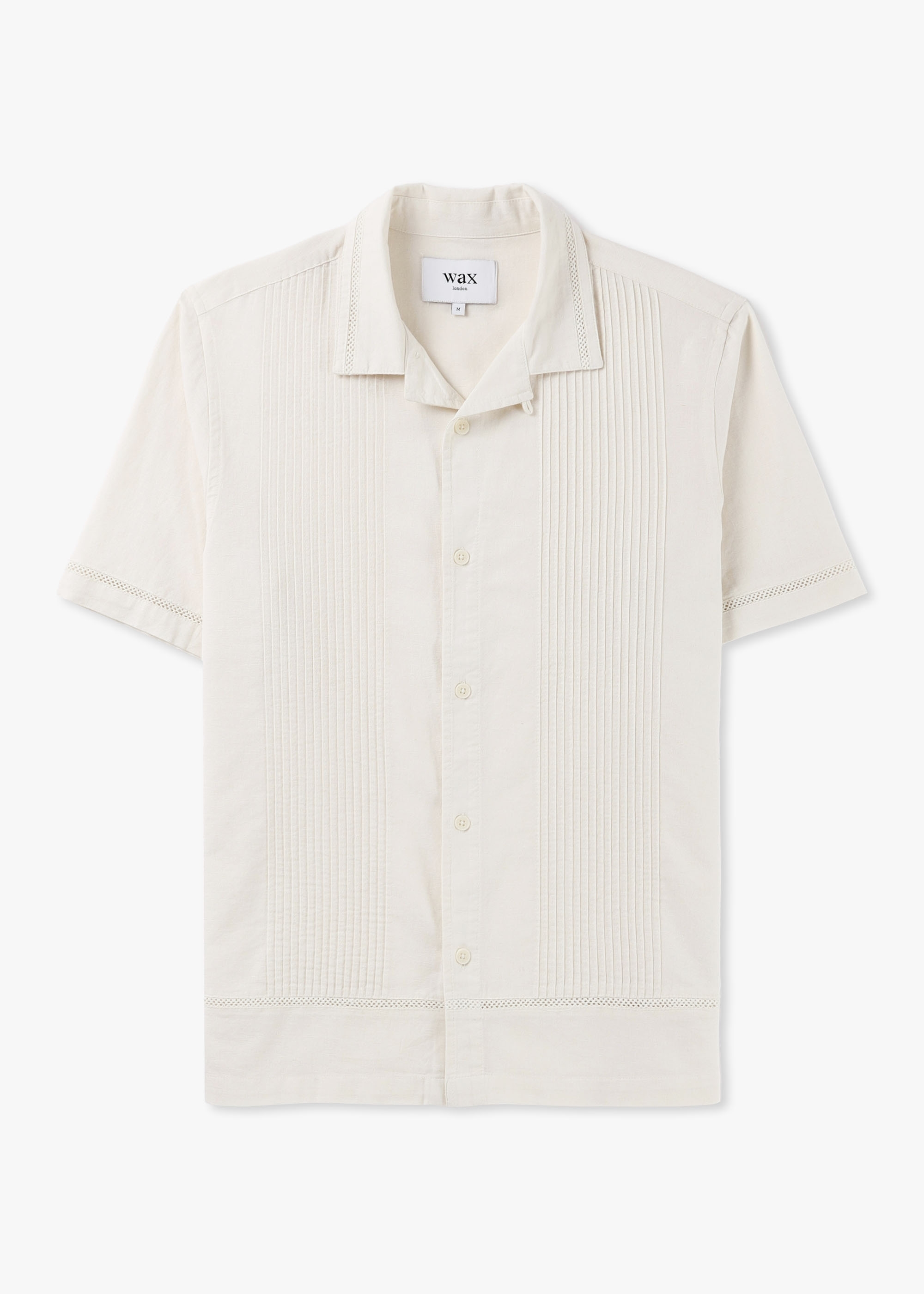 Wax London Mens Newton Pintuck Short Sleeve Shirt In White