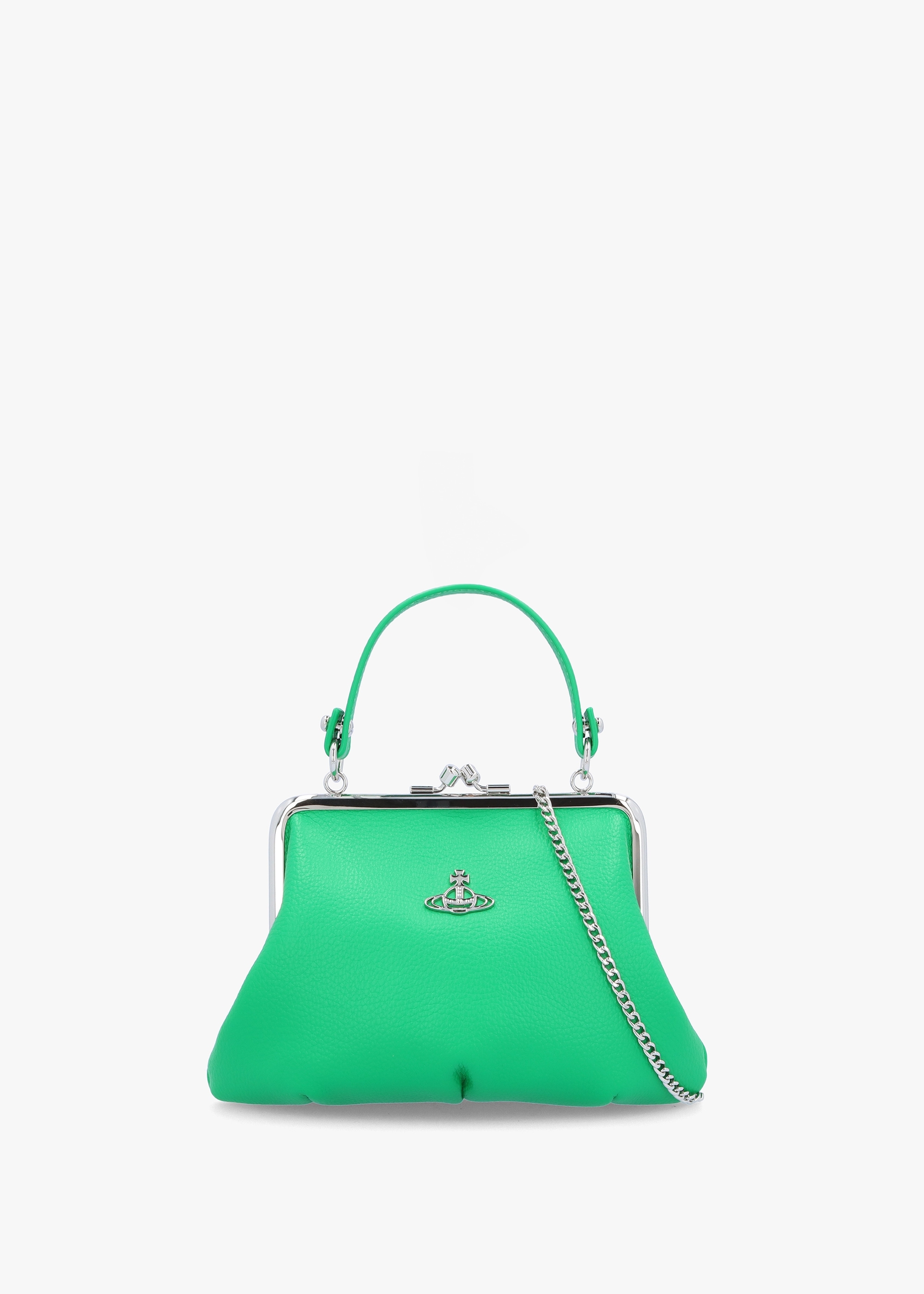 Vivienne Westwood  Womens Vegan Granny Frame Purse On A Chain In Bright Green