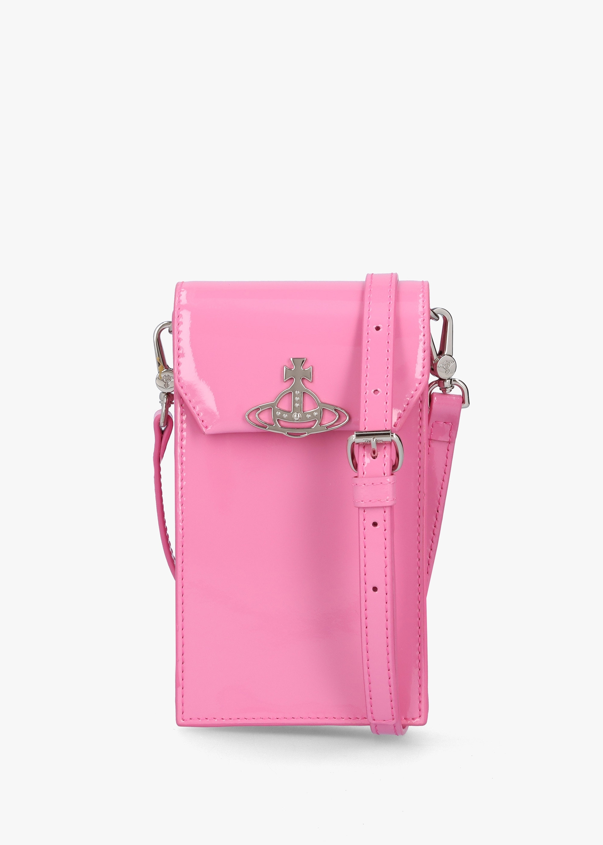Vivienne Westwood  Womens Leather Phone Bag In Pink Patent