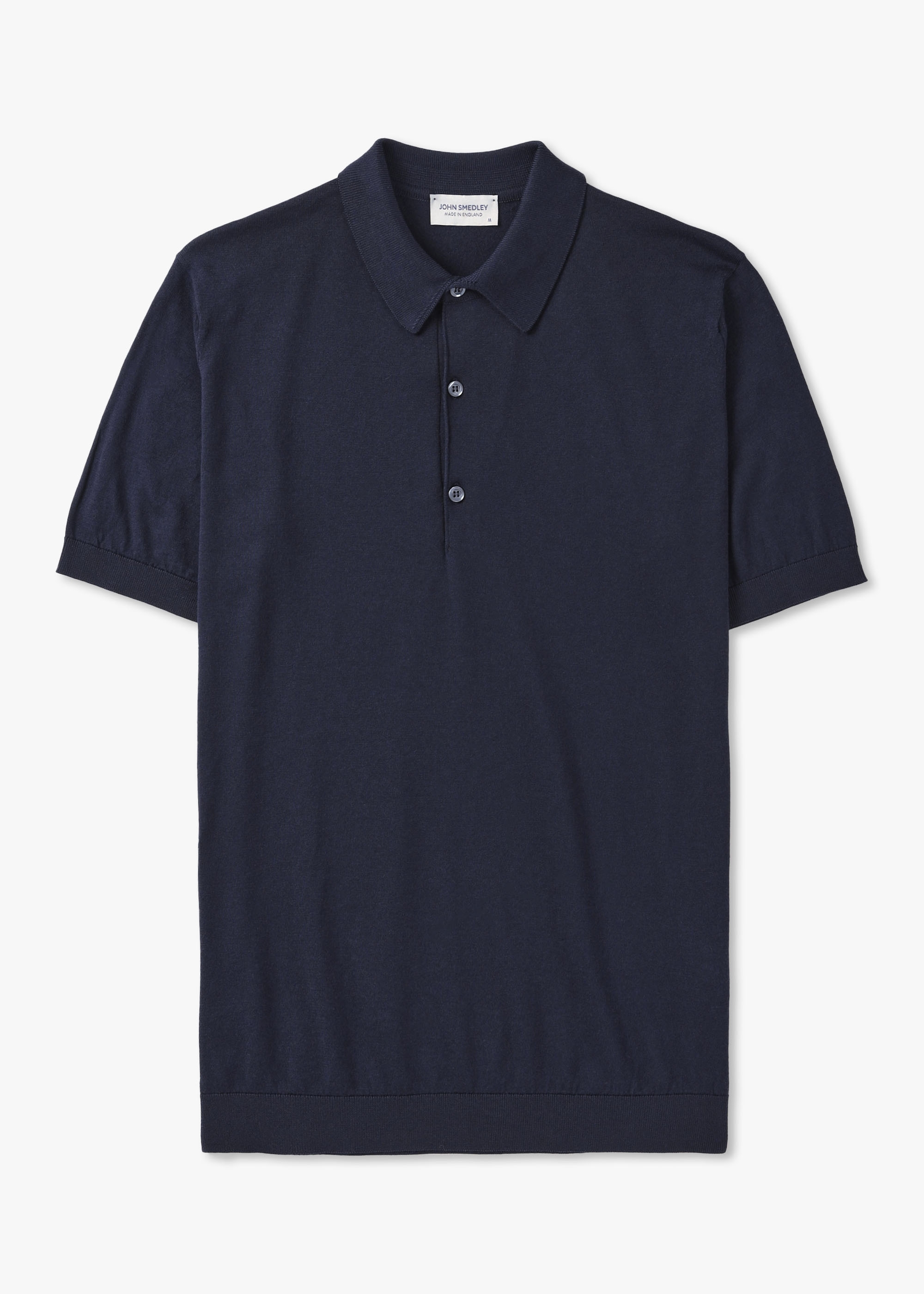 John Smedley Mens Adrian Knitted Polo Shirt In Navy