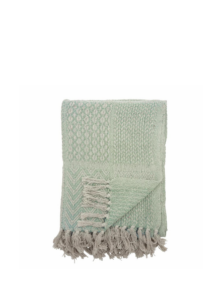 Bloomingville Rodion Green Recycled Cotton Throw