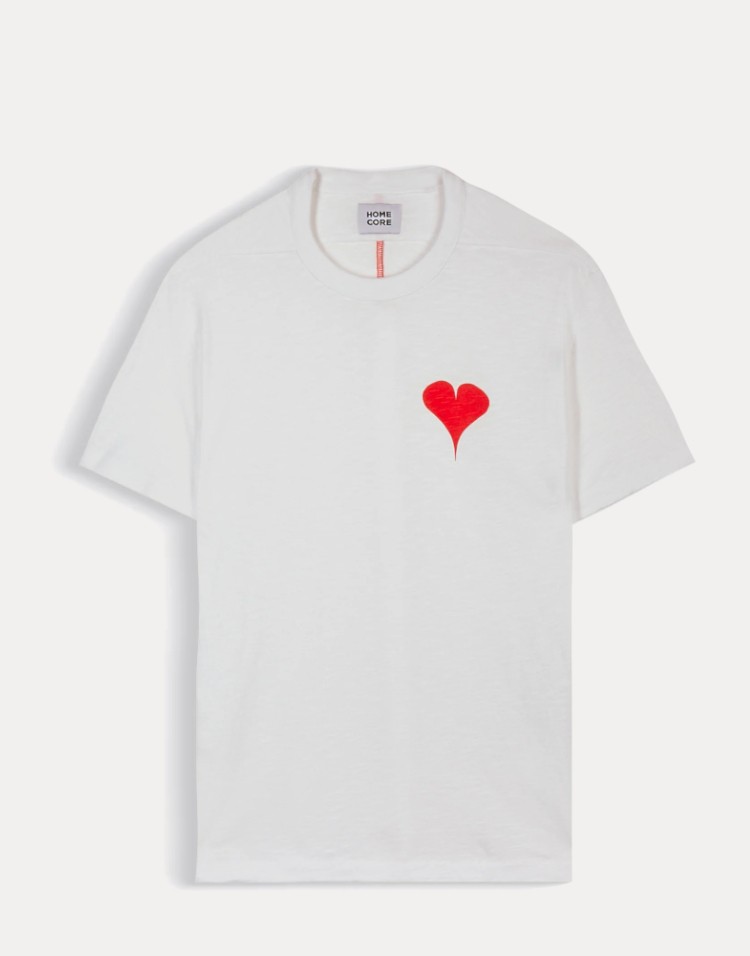 Homecore T-Shirt Oscar - Coton Bio - Blanc & Rouge