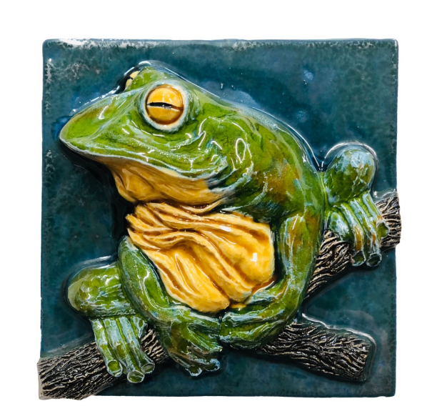 Eclectica Deco 15x15 Handmade Relief Frog