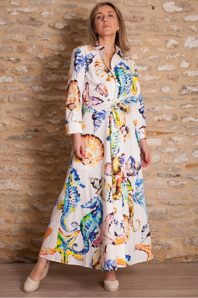 Sara Roka Dralla Dress In Sealife Print