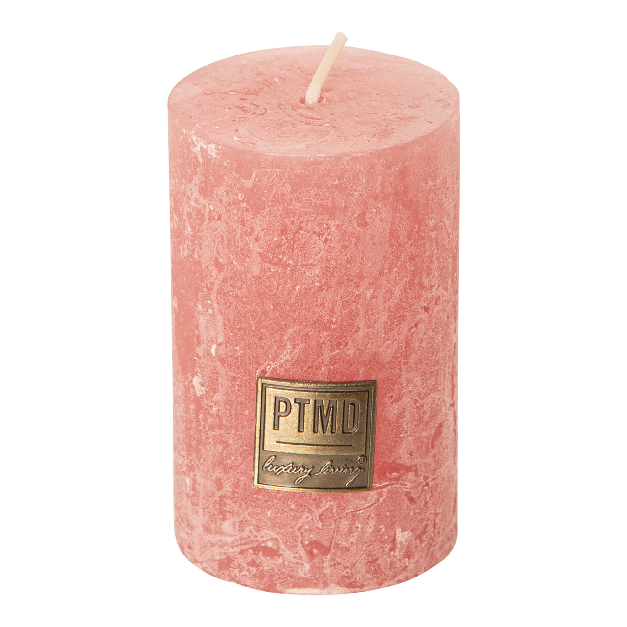 PTMD 8 x 5cm Blush Pink Rustic Pillar Candle