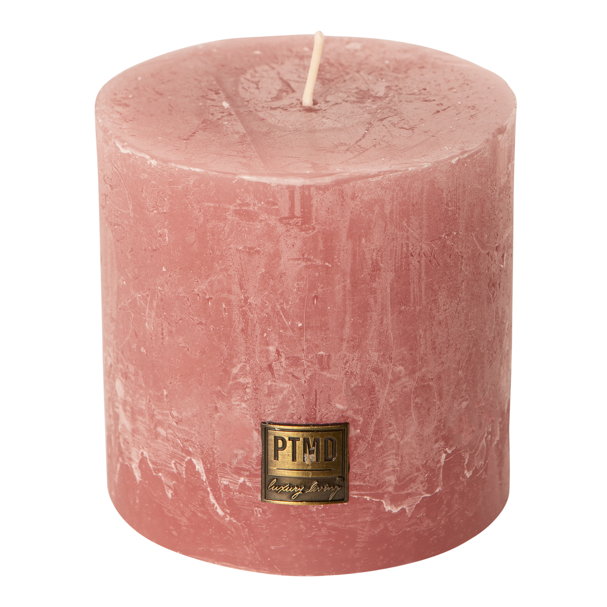 PTMD 10 x 10cm Blush Pink Rustic Block Candle
