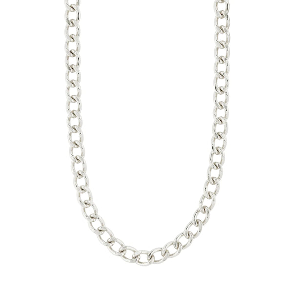 Pilgrim - Charm Silver Plated Recycled Curb Chain Necklace