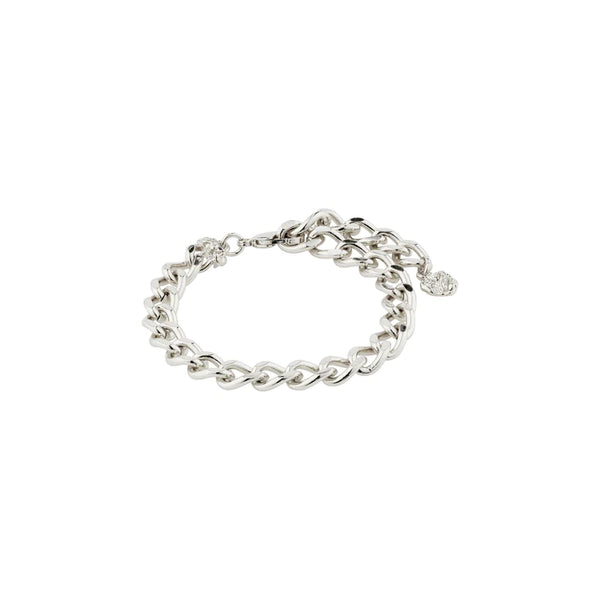 Pilgrim - Charm Silver Plated Recycled Curb Chain Bracelet