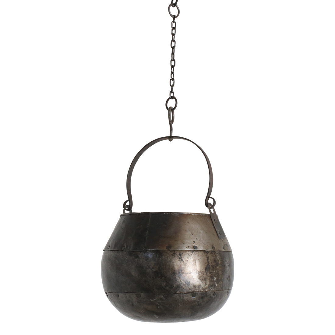 Raw Materials Small Metal Hanging Pot with Chain 