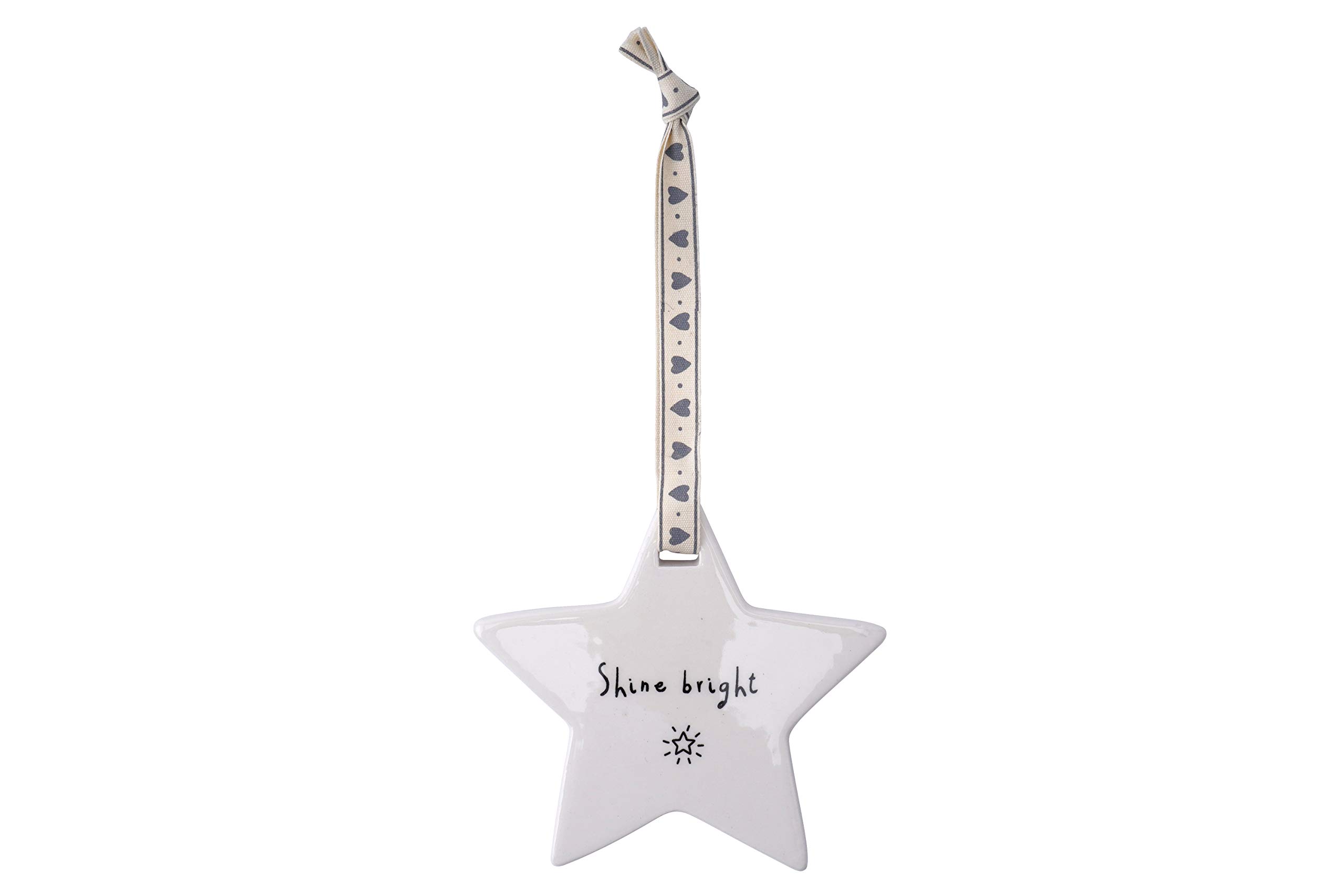 CGB Giftware Shine Bright Ceramic Hanging Star Decoration