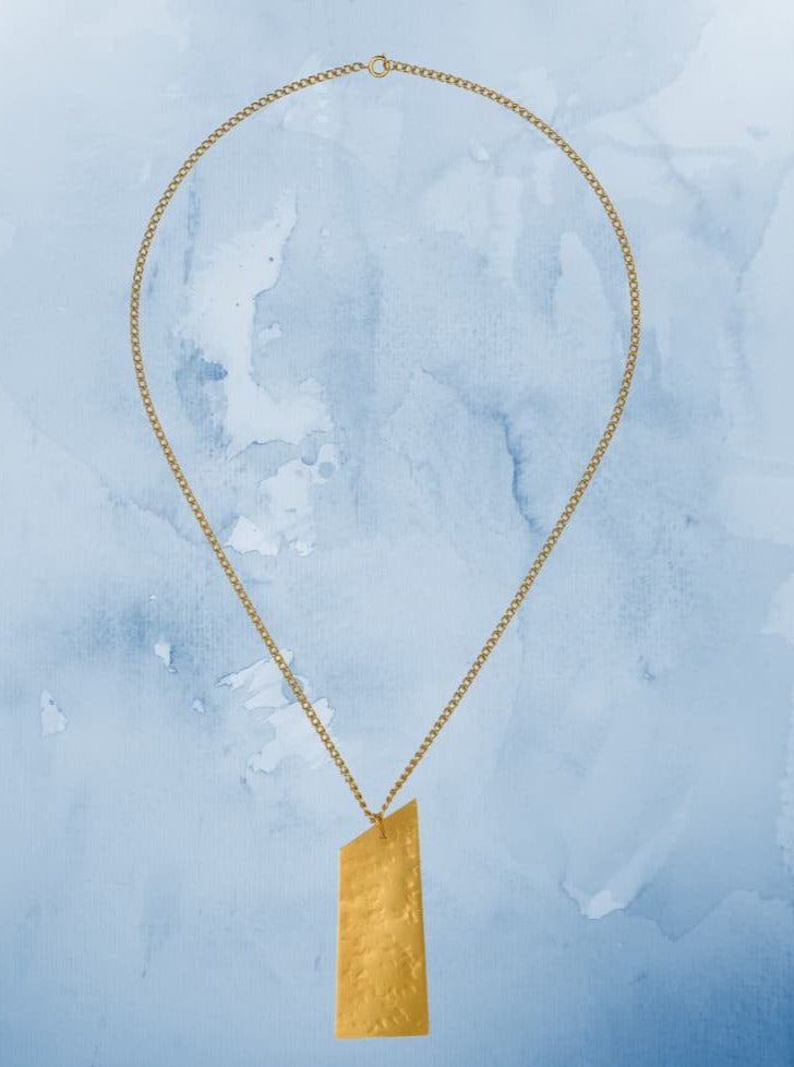 Wild Clouds Recycled Brass Abstract Pendant Necklace