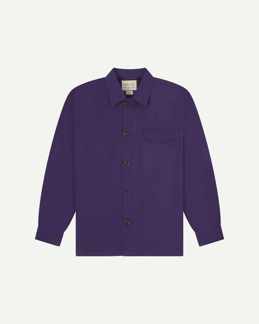 USKEES Men's Organic Buttoned Workshirt - Purple