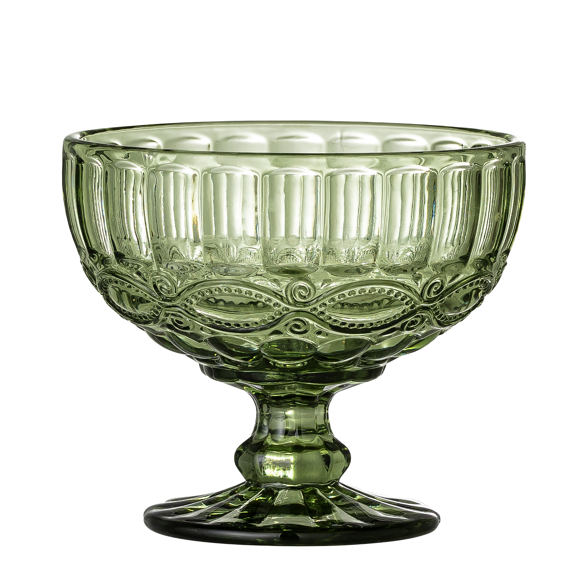 Bloomingville Set of 4 Florie Bowls, Green, Glass