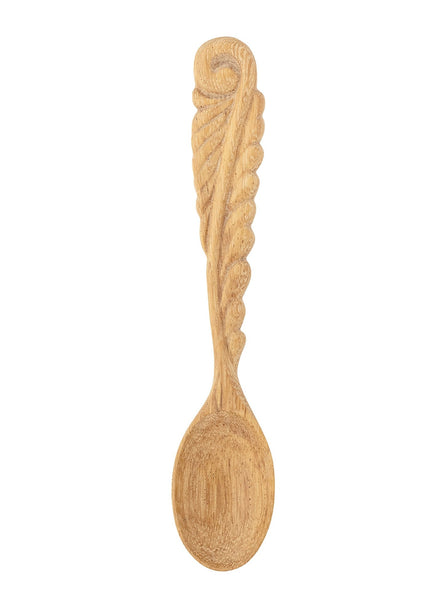 Bloomingville Macon Hand Carved Doussie Wood Spoon - Decorative Leaf