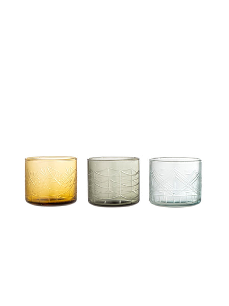 Bloomingville Jozefina Patterned Recycled Glass - 3 Colours Available