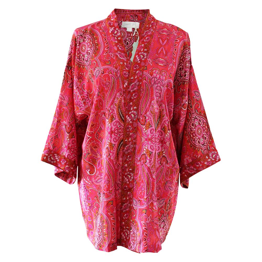 Powell Craft Red & Pink Paisley Viscose Summer Jacket