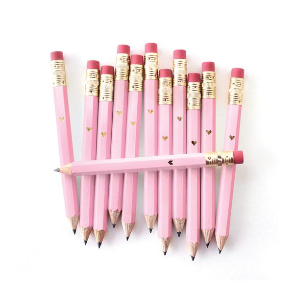 Inklings Mini Pencils - Gold Heart/pink