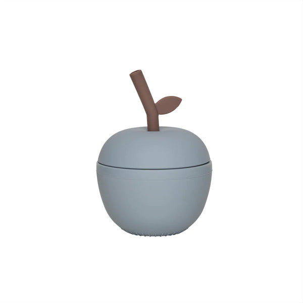 OYOY : Apple Silicone Drinking Cup - Dusty Blue