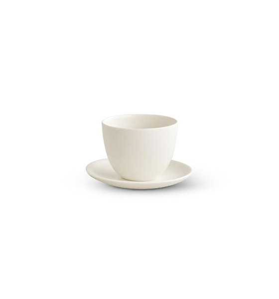 Kinto Pebble Porcelain Cup And Saucer Set, White