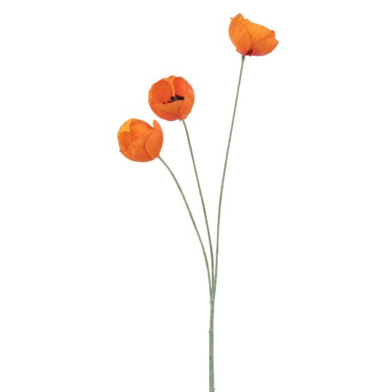 j-line-orange-decorative-faux-poppy-spray