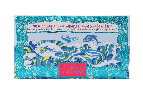 ARTHOUSE Unlimited Swim With Whales, Milk Chocolate Bar With Caramel & Sea Salt