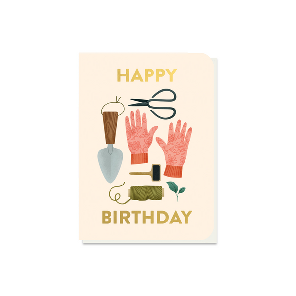 Stormy Knight Happy Birthday - Gardeners Tools Card