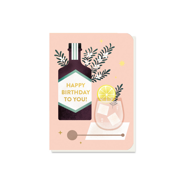 Stormy Knight Happy Birthday - Rosemary Gin Fizz Card