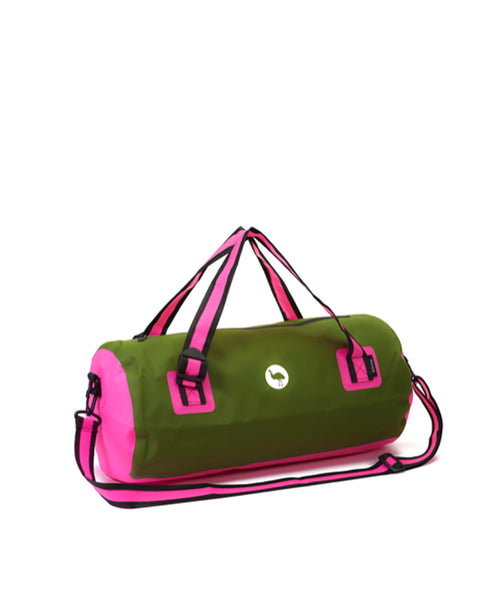 Go Emu Khaki & Pink Dry Duffel Bag