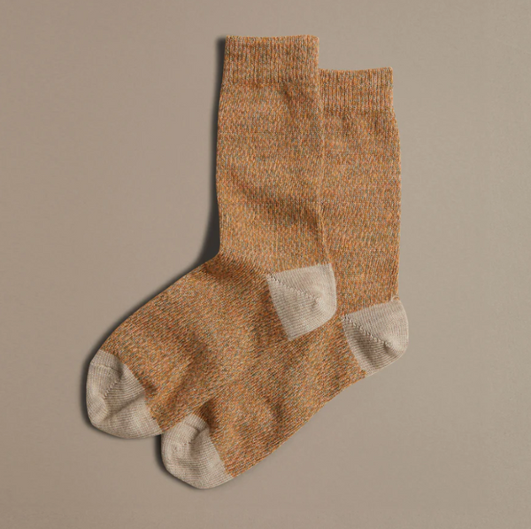 Rove Knitwear Fine Merino Wool Sock - Apricot Marl Size 4-7