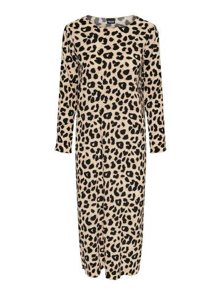 Pieces Leopard Plisse Midi Dress