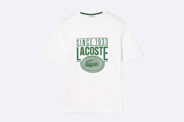 Lacoste Loose Fit Cotton Jersey Print T-shirt White