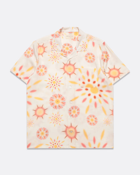 Far Afield Afs801 Stachio Ss Shirt Floral Splash Print Multicoloured