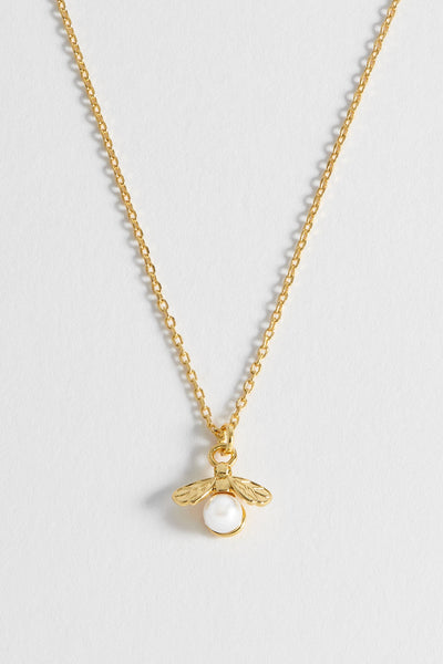 Estella Bartlett  Pearl Bee Necklace - Gold Plated